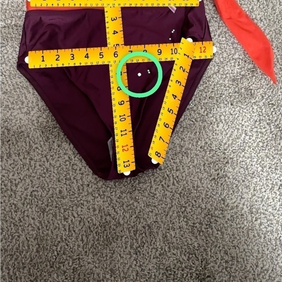 Zimmermann Purple Color blocked Bikini Bottom High Cut & High Waist 4-6 Lycra - Picture 8 of 9